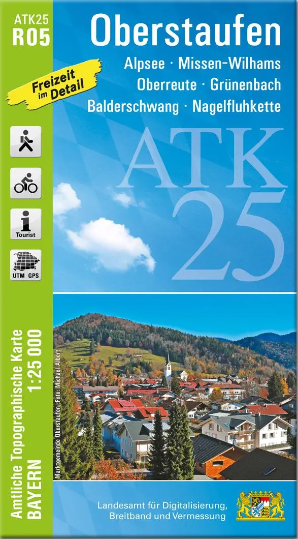 Cover: 9783899338980 | ATK25-R05 Oberstaufen (Amtliche Topographische Karte 1:25000) | 2022