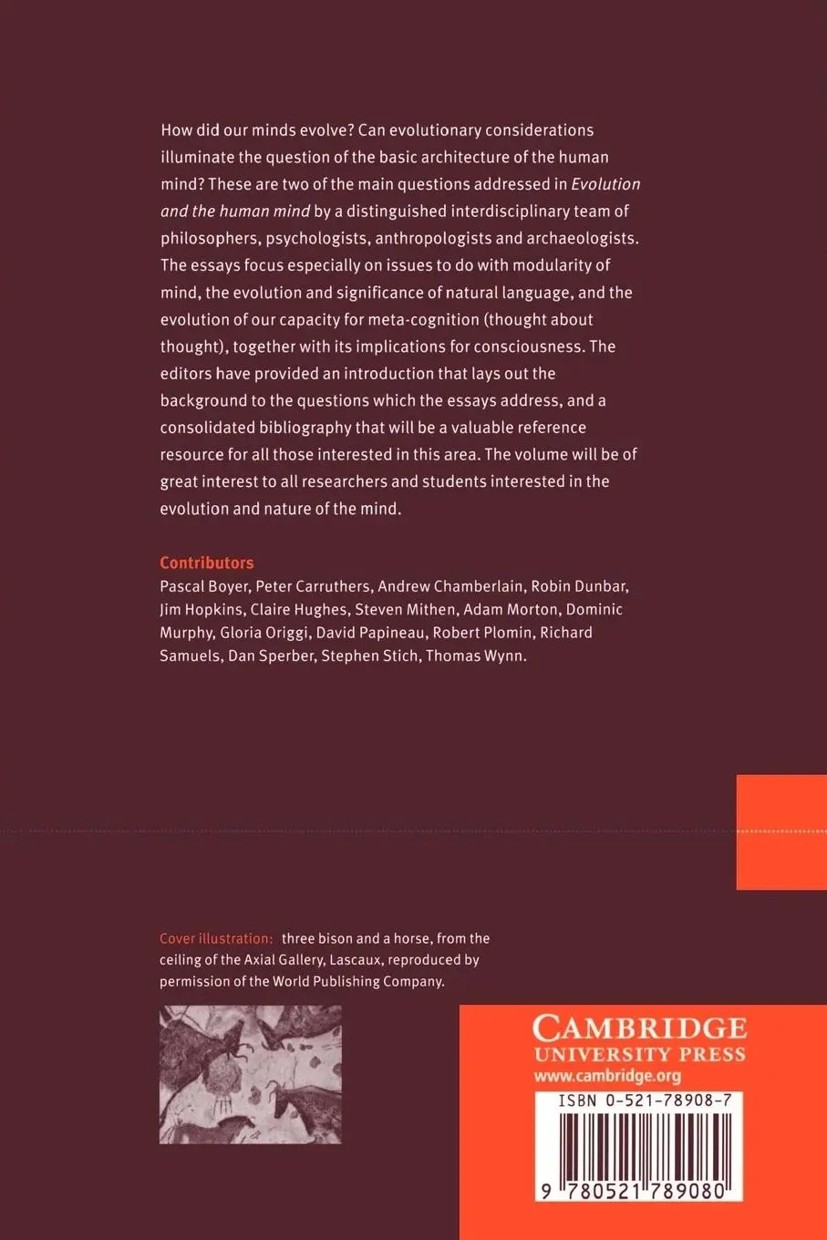 Rückseite: 9780521789080 | Evolution and the Human Mind | Modularity, Language and Meta-Cognition