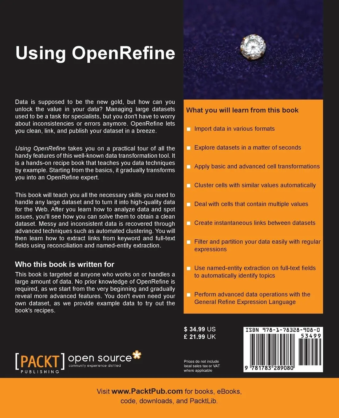 Rückseite: 9781783289080 | Using OpenRefine | Ruben Verborgh (u. a.) | Taschenbuch | Englisch