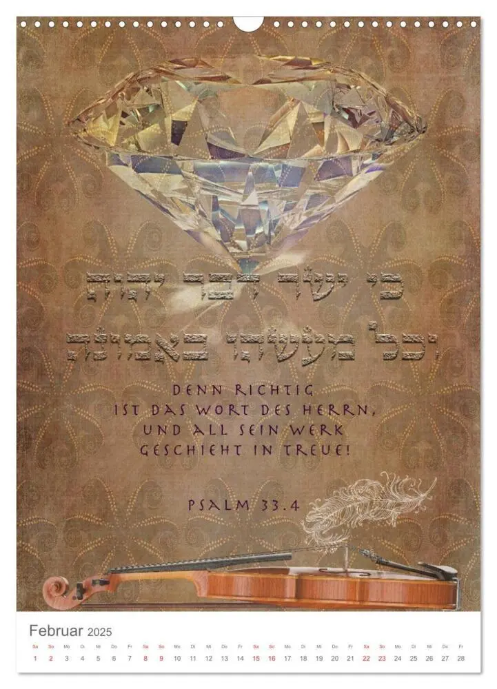 Bild: 9783435979080 | Psalmen Tehilim Hebräisch - Deutsch (Wandkalender 2025 DIN A3...