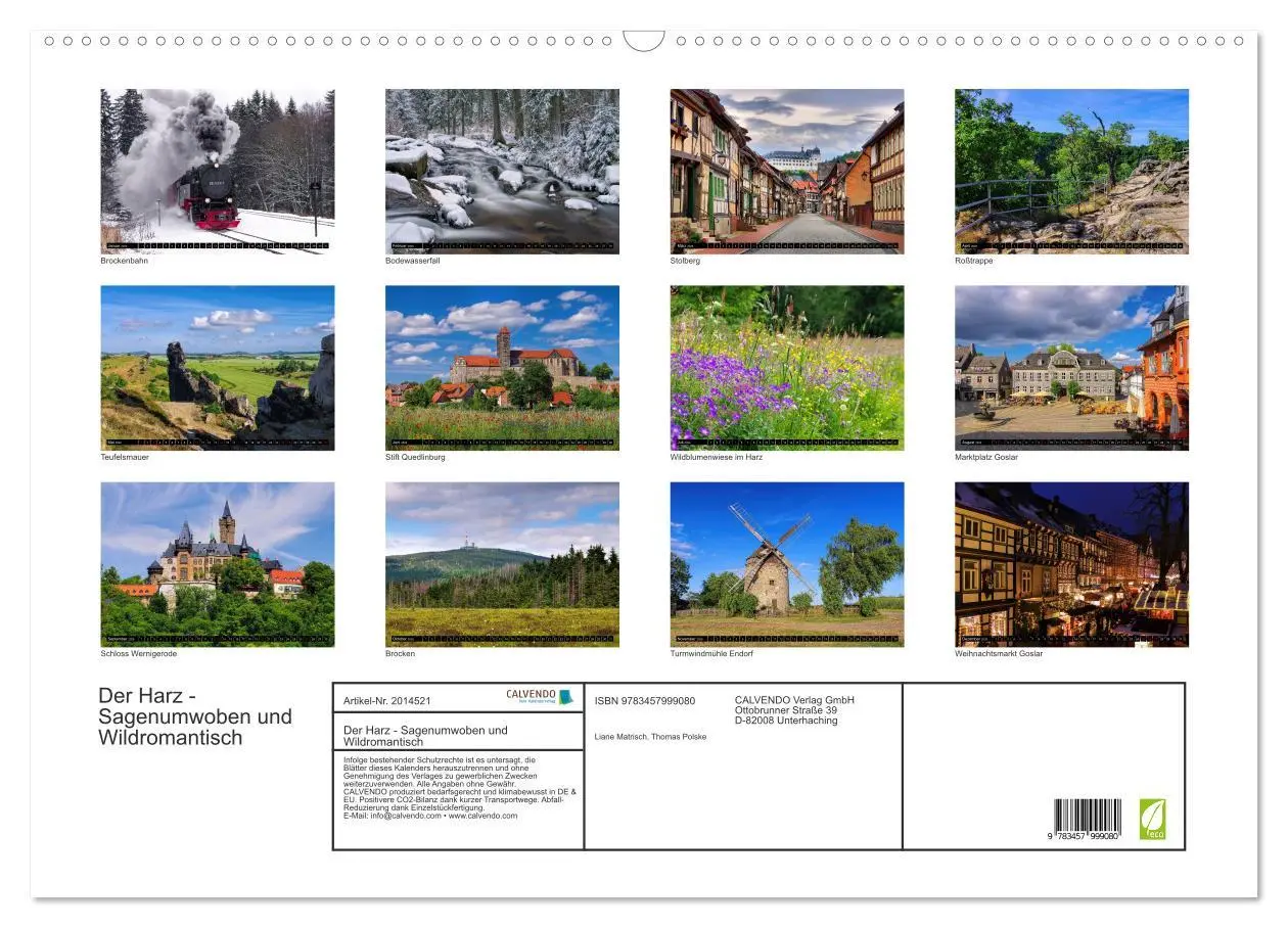 Bild: 9783457999080 | Der Harz - Sagenumwoben und Wildromantisch (Wandkalender 2026 DIN...