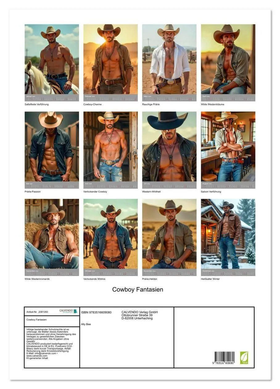 Bild: 9783516609080 | Cowboy Fantasien (Wandkalender 2026 DIN A2 hoch), CALVENDO...