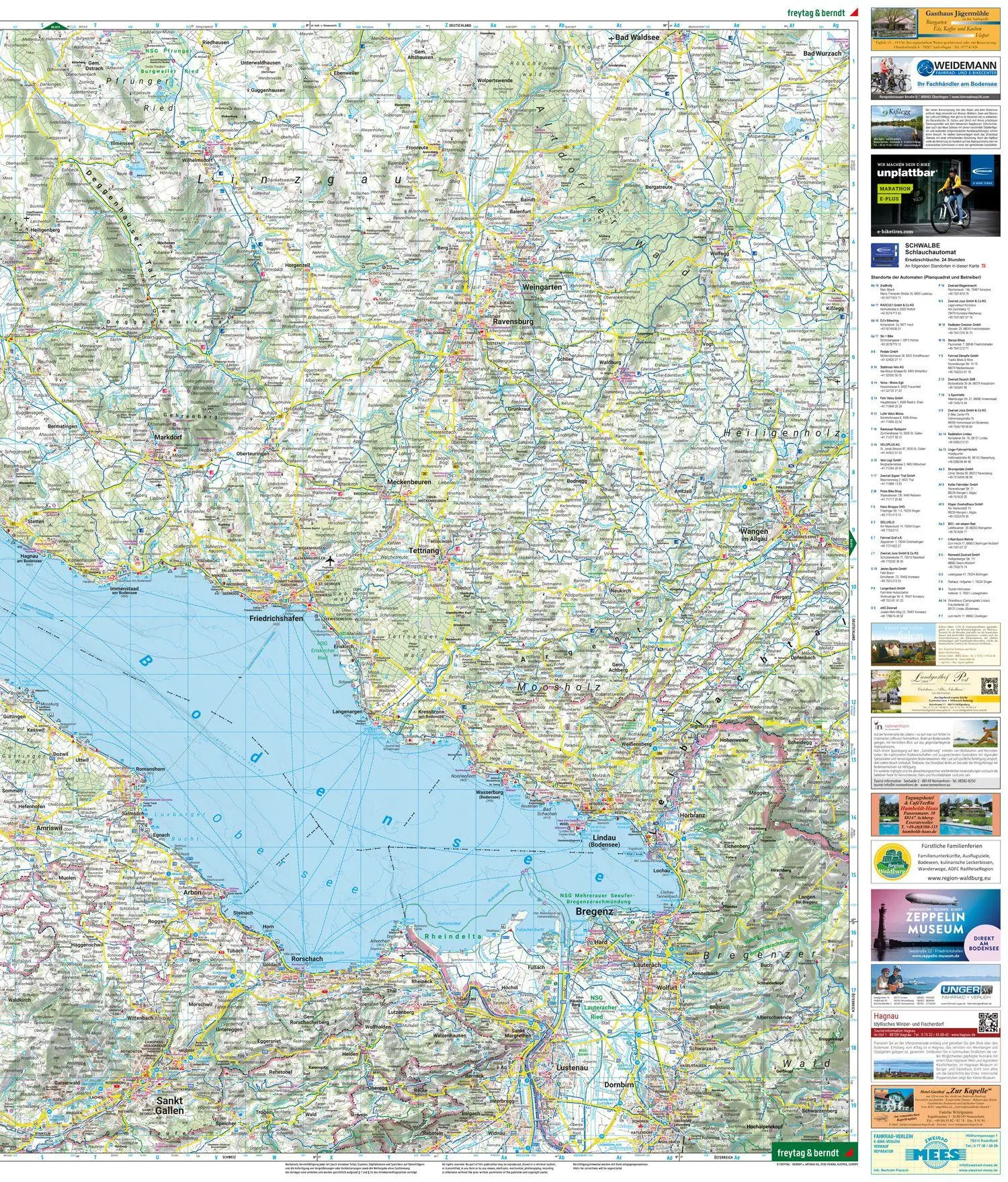 Bild: 9783707919080 | Bodensee und Umgebung, Rad- und Freizeitkarte 1:75.000, freytag &amp;...
