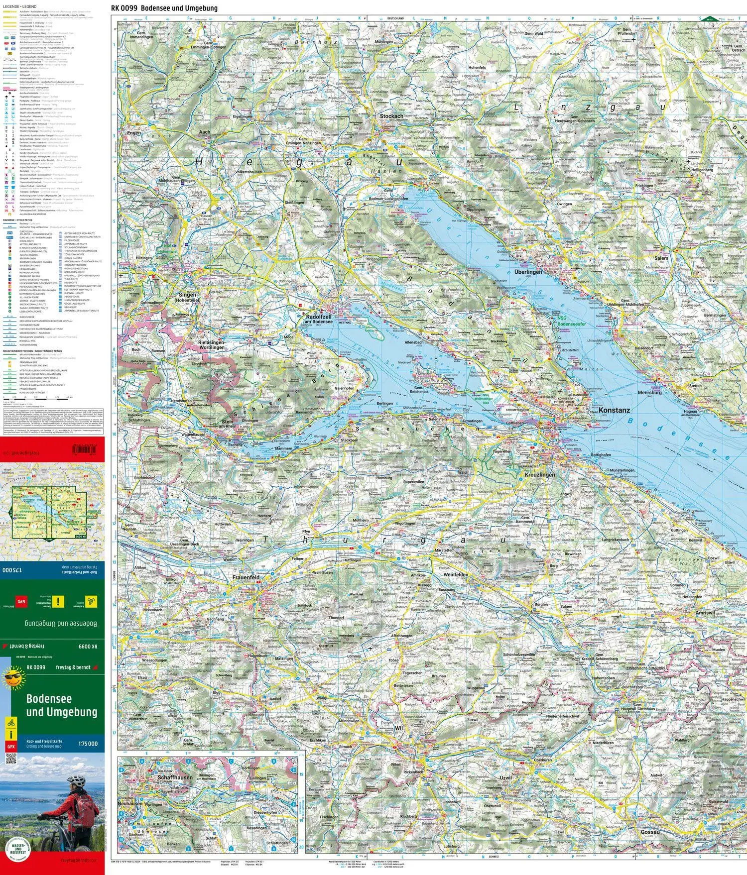 Bild: 9783707919080 | Bodensee und Umgebung, Rad- und Freizeitkarte 1:75.000, freytag &amp;...
