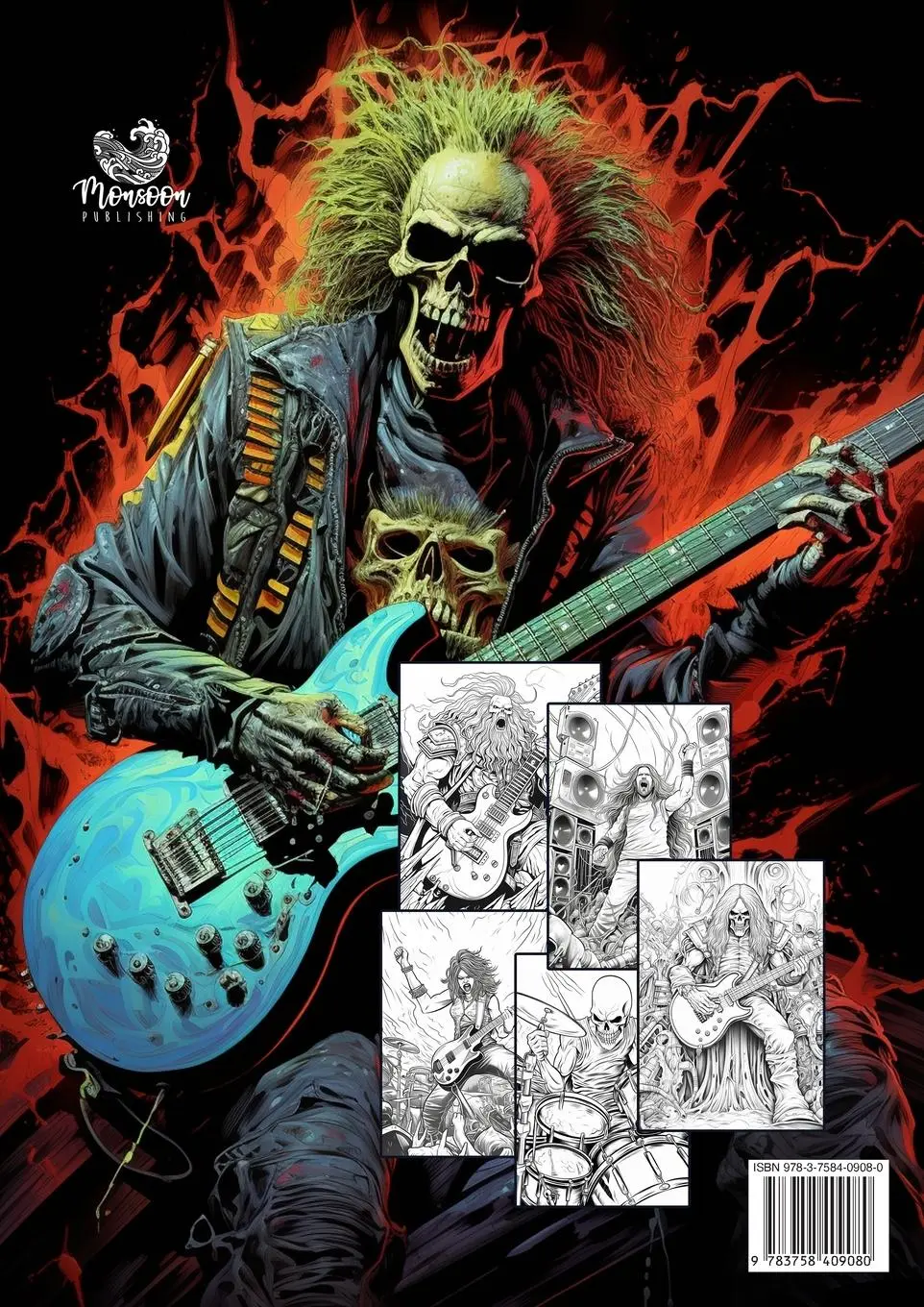 Rückseite: 9783758409080 | Heavy Metal Coloring Book for Adults | Monsoon Publishing | Buch