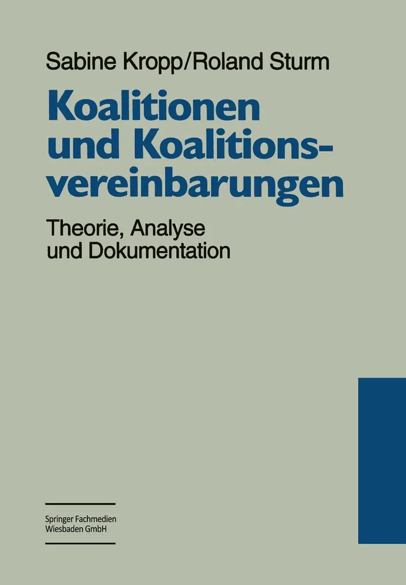 Cover: 9783810019080 | Koalitionen und Koalitionsvereinbarungen | Roland Sturm (u. a.) | Buch