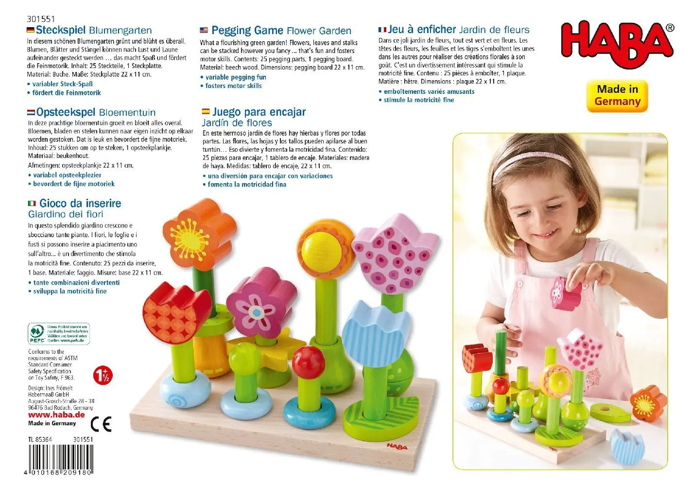 Bild: 4010168209180 | Steckspiel Blumenzauber | Spiel | 1301551001 | Deutsch | 2024
