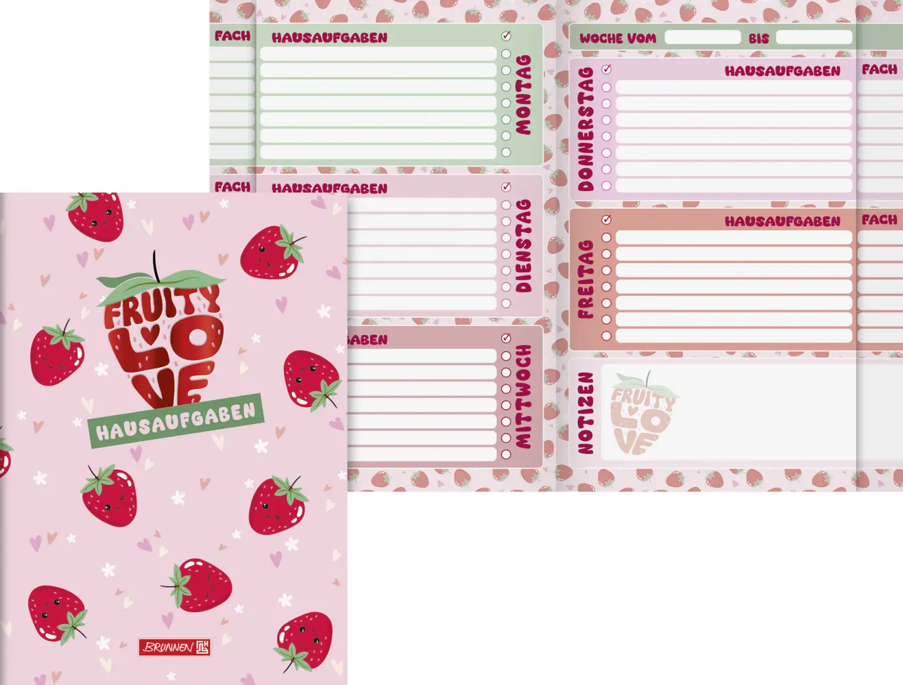 Bild: 4061947149180 | Aufgabenheft A5 48Bl. Fruity Love | Broschüre | Deutsch | 2026