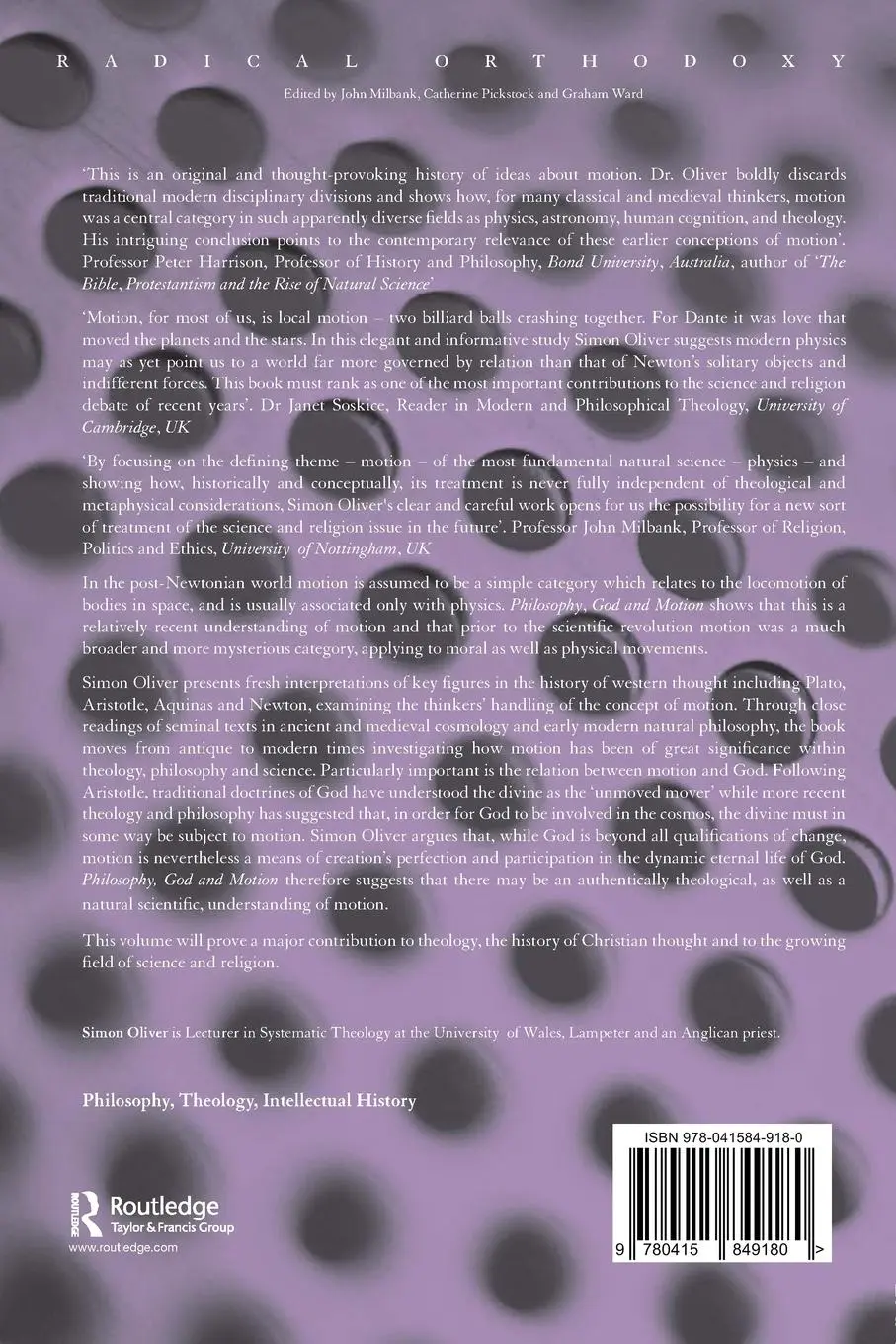 Rückseite: 9780415849180 | Philosophy, God and Motion | Simon Oliver | Taschenbuch | Englisch