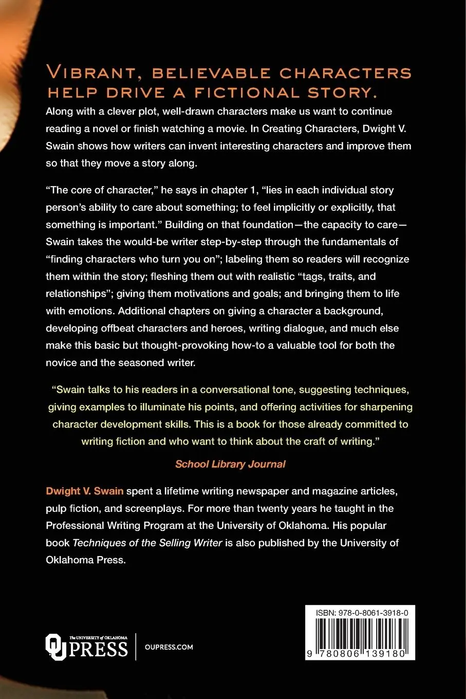 Rückseite: 9780806139180 | Creating Characters | How to Build Story People | Dwight V. Swain