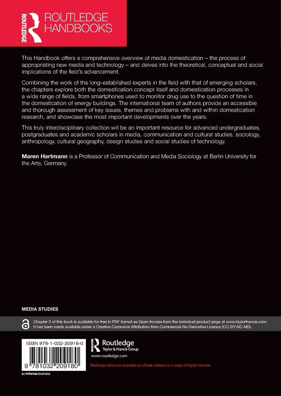 Rückseite: 9781032209180 | The Routledge Handbook of Media and Technology Domestication | Buch