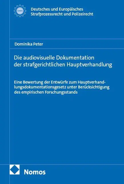 Cover: 9783756039180 | Die audiovisuelle Dokumentation der strafgerichtlichen...