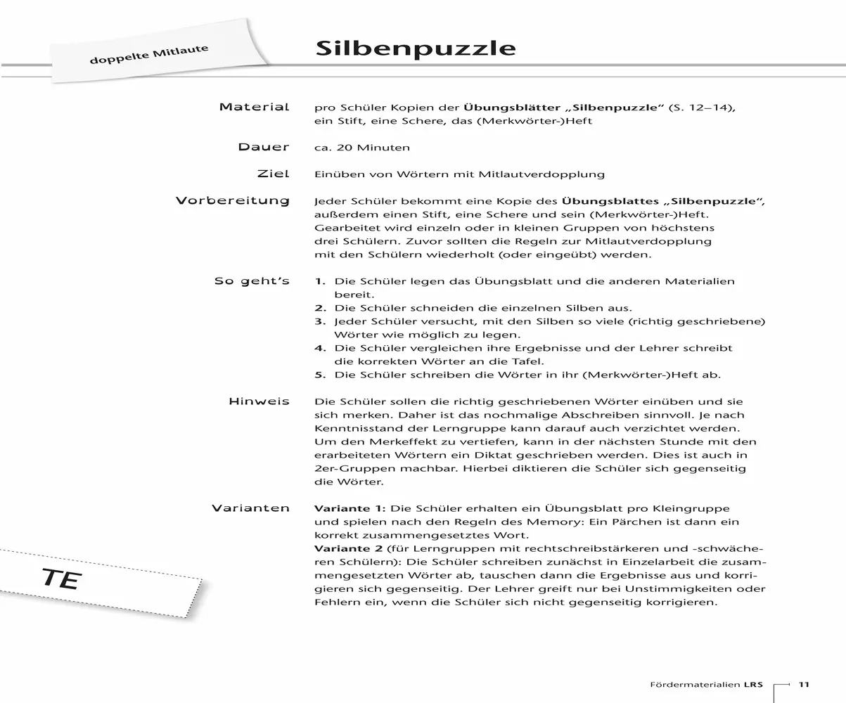 Bild: 9783834629180 | Fördermaterialien LRS | Übungsaufgaben für die Sek. I | Schipperges