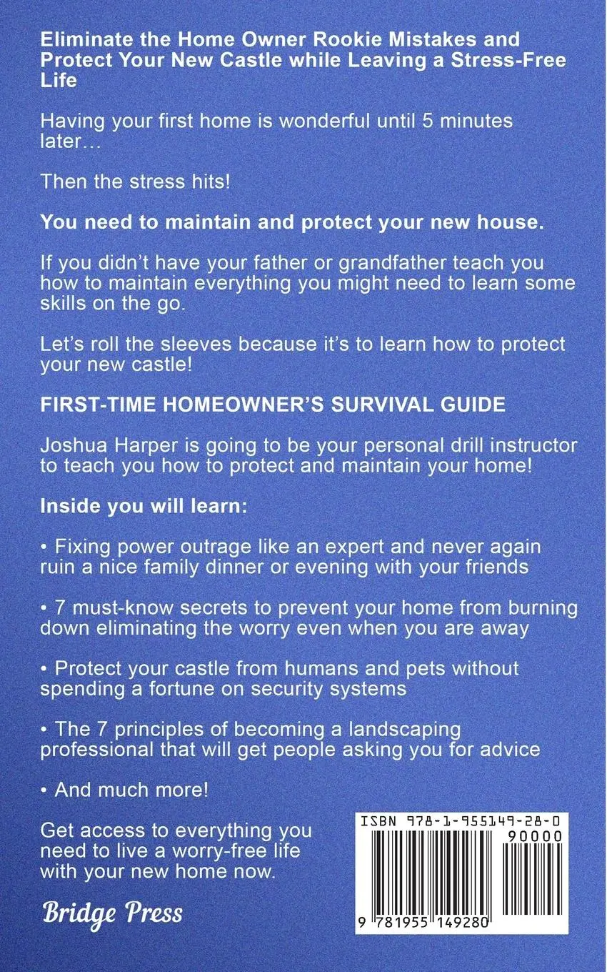Rückseite: 9781955149280 | First-Time Homeowner's Survival Guide | Joshua Harper | Taschenbuch