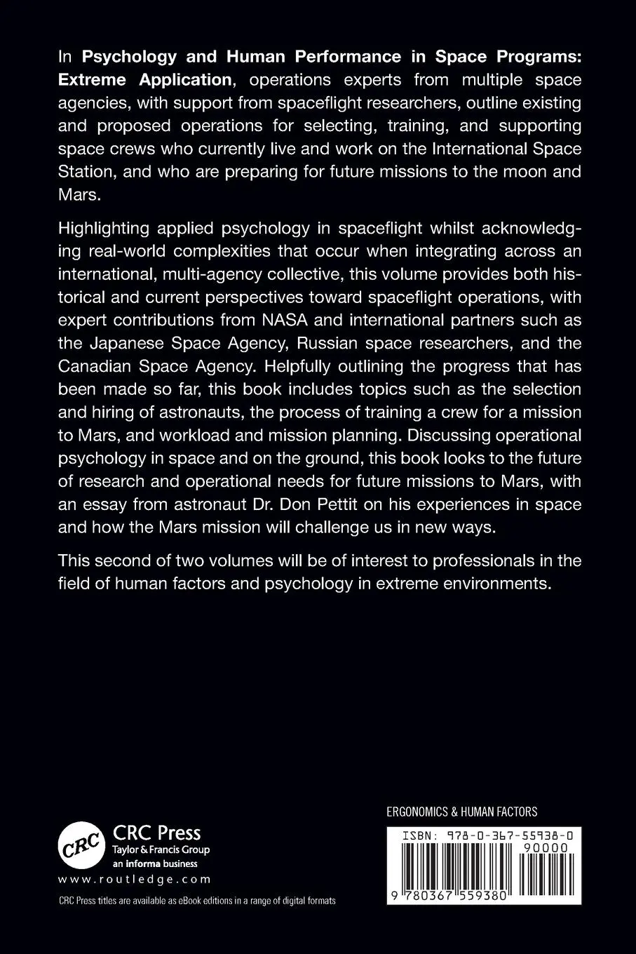 Rückseite: 9780367559380 | Psychology and Human Performance in Space Programs | Landon (u. a.)