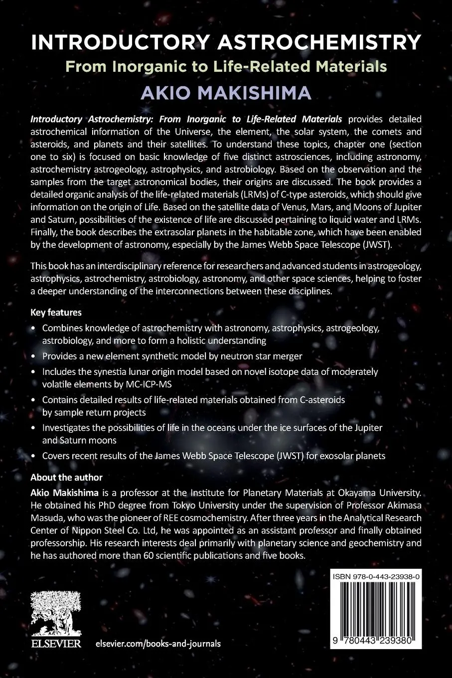Rückseite: 9780443239380 | Introductory Astrochemistry | Aki Makishima | Taschenbuch | Englisch