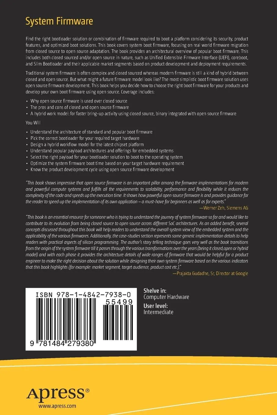 Rückseite: 9781484279380 | System Firmware | Vincent Zimmer (u. a.) | Taschenbuch | xxx | 2022