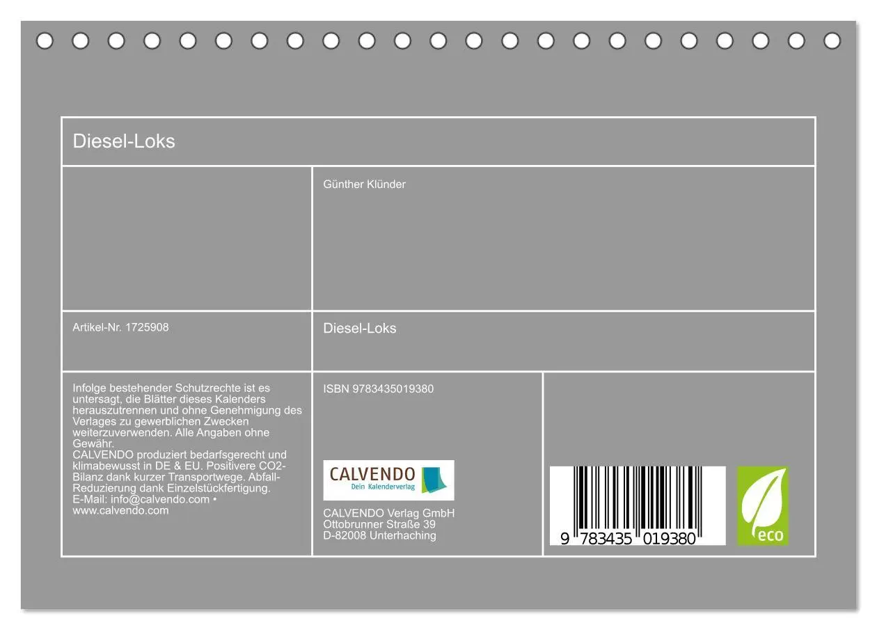 Bild: 9783435019380 | Diesel-Loks (Tischkalender 2025 DIN A5 quer), CALVENDO Monatskalender