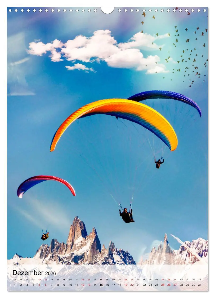 Bild: 9783516369380 | Paragliding - einfach Spaß (Wandkalender 2026 DIN A3 hoch),...