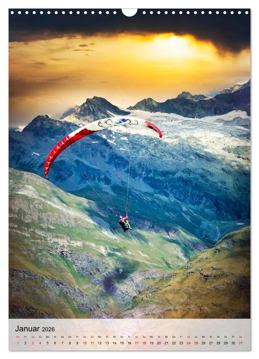 Bild: 9783516369380 | Paragliding - einfach Spaß (Wandkalender 2026 DIN A3 hoch),...
