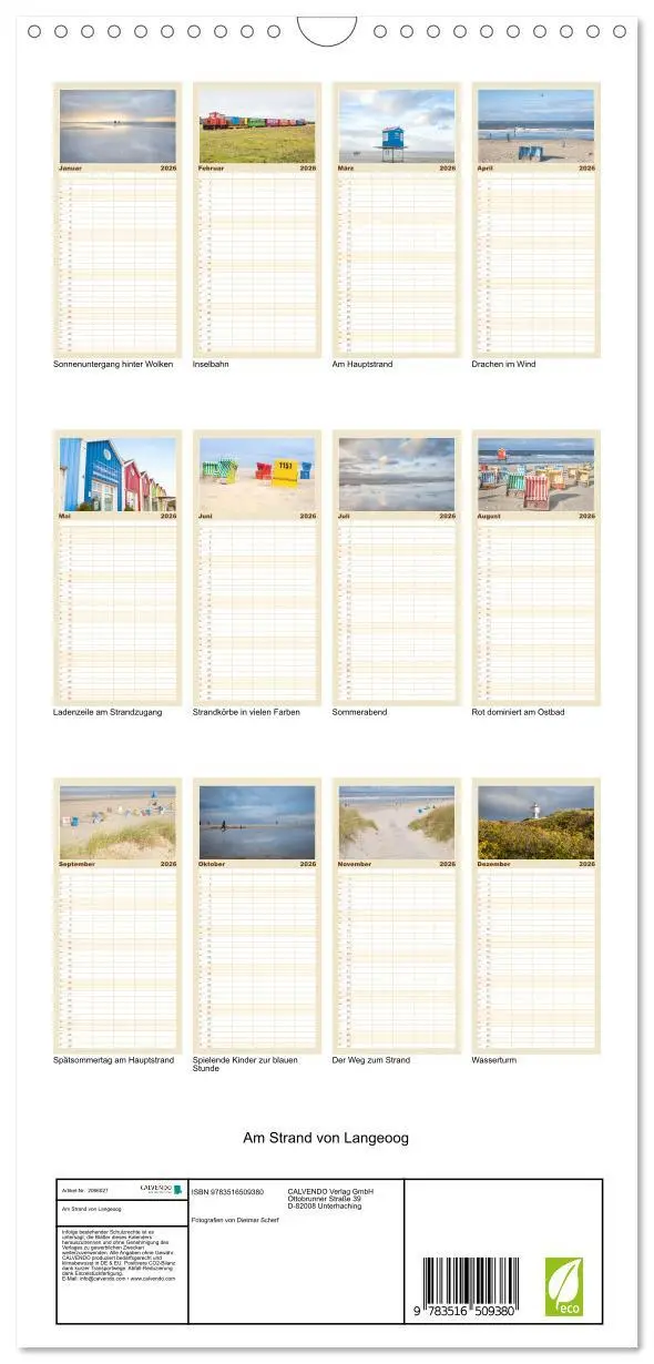 Bild: 9783516509380 | Familienplaner 2026 - Am Strand von Langeoog mit 5 Spalten...
