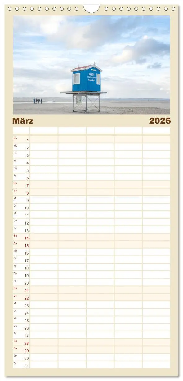 Bild: 9783516509380 | Familienplaner 2026 - Am Strand von Langeoog mit 5 Spalten...
