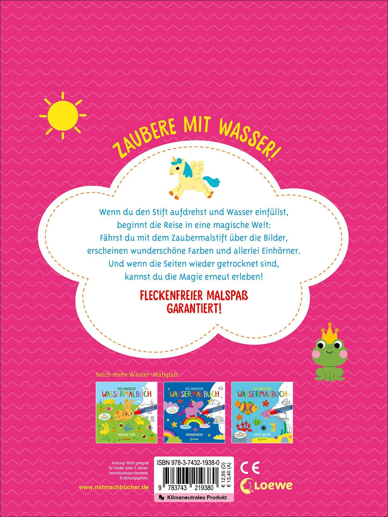 Rückseite: 9783743219380 | Das magische Wassermalbuch - Einhörner | Svenja Pidde | Taschenbuch