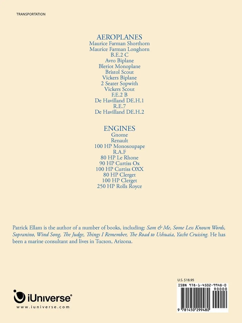 Rückseite: 9781450299480 | Royal Flying Corps Technical Notes | Patrick Ellam | Taschenbuch