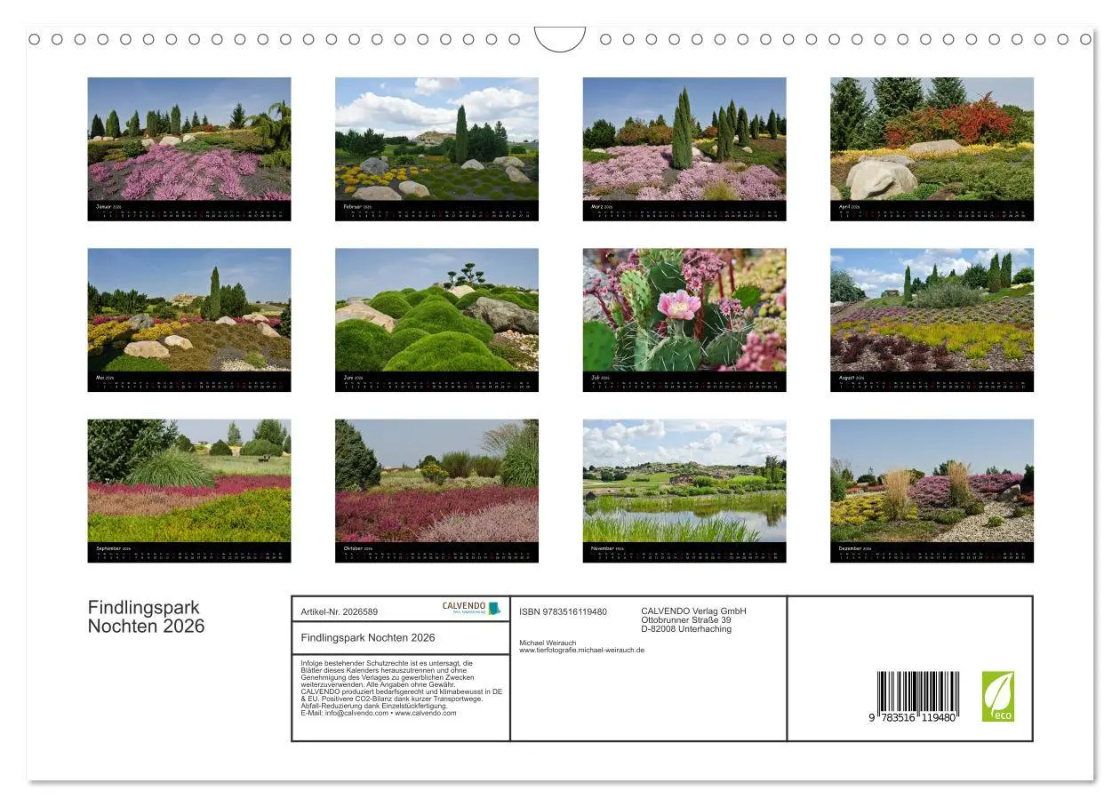 Bild: 9783516119480 | Findlingspark Nochten 2026 (Wandkalender 2026 DIN A3 quer),...