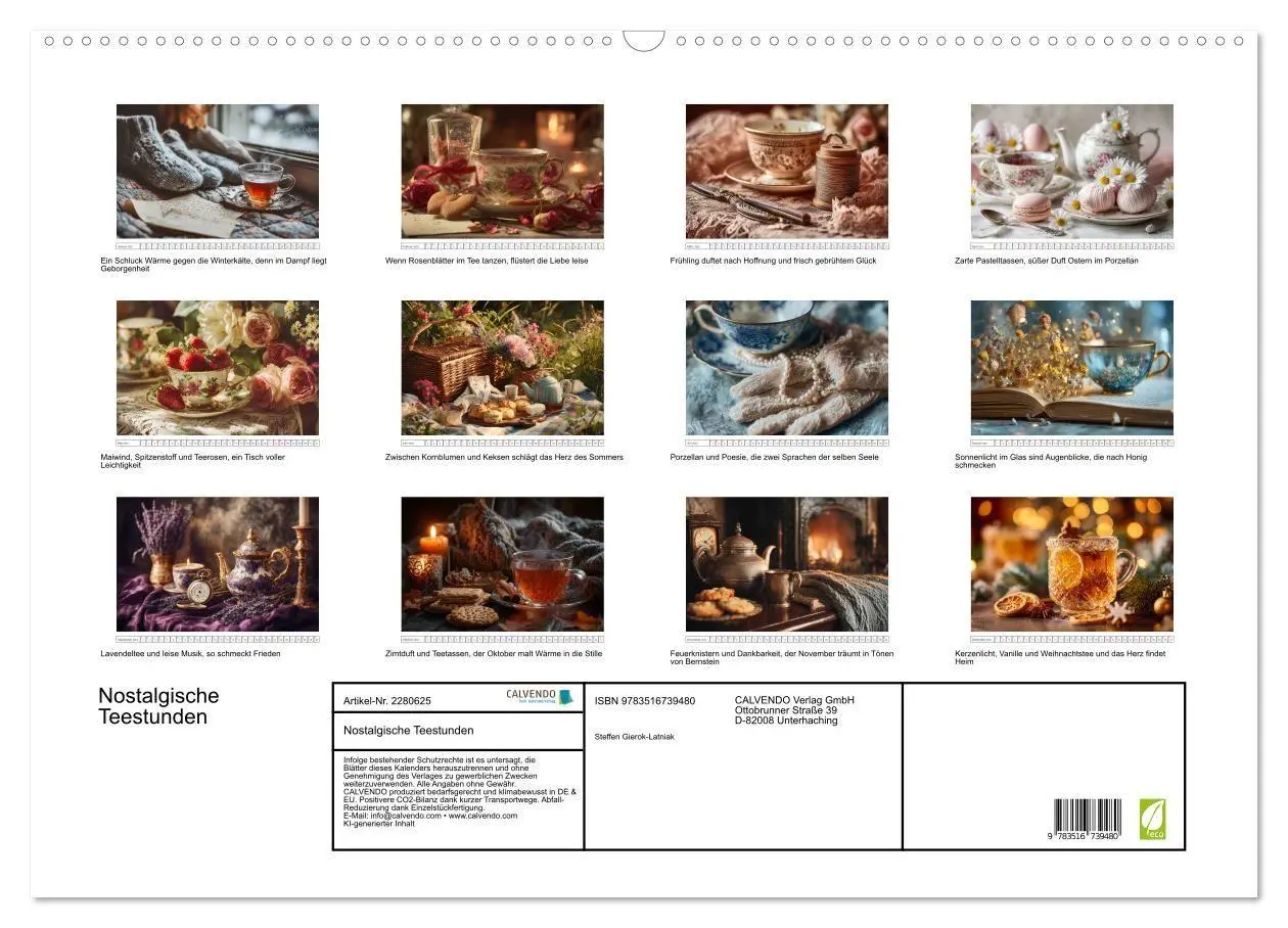 Bild: 9783516739480 | Nostalgische Teestunden (Wandkalender 2026 DIN A2 quer), CALVENDO...