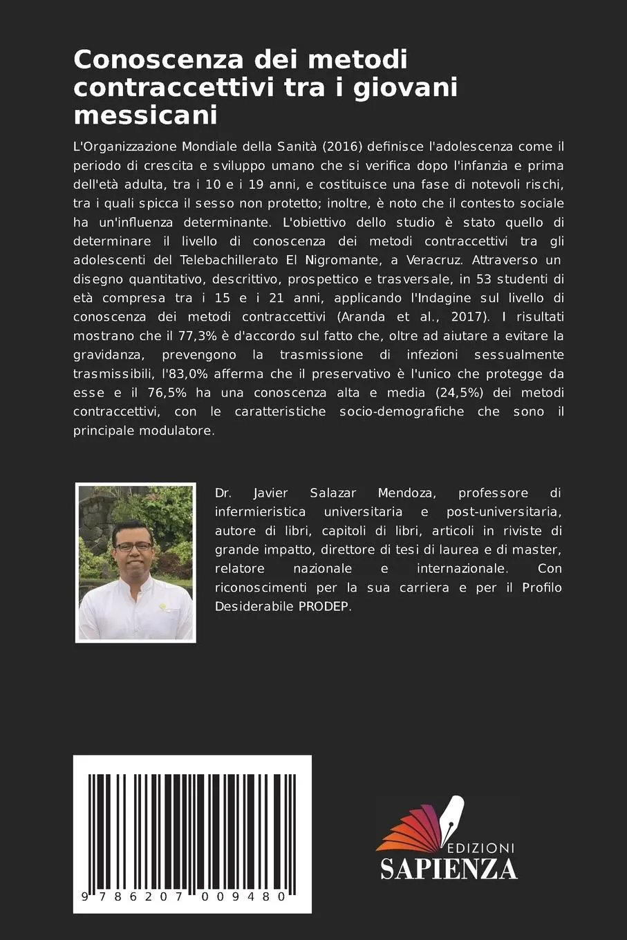 Rückseite: 9786207009480 | Conoscenza dei metodi contraccettivi tra i giovani messicani | Buch