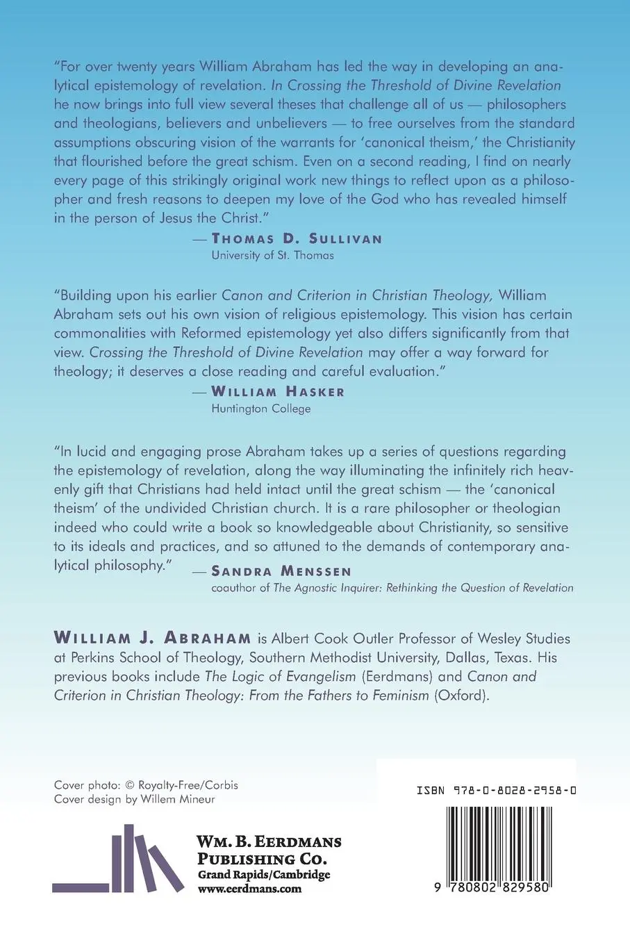 Rückseite: 9780802829580 | Crossing the Threshold of Divine Revelation | William J. Abraham
