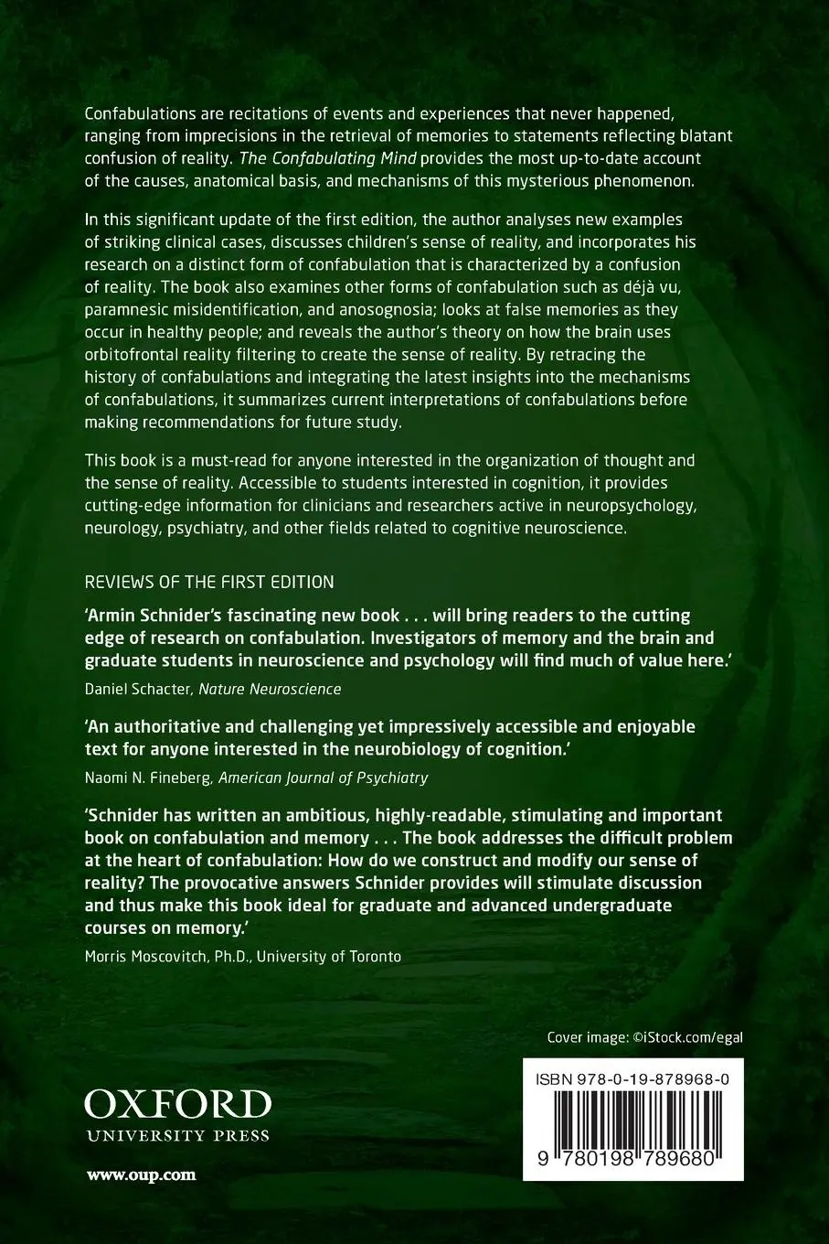 Rückseite: 9780198789680 | Confabulating Mind | How the Brain Creates Reality | Armin Schnider
