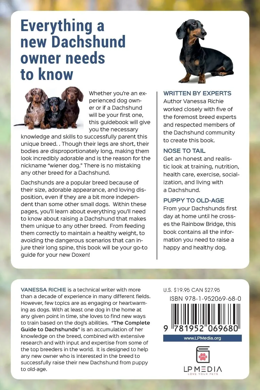 Rückseite: 9781952069680 | The Complete Guide to Dachshunds | Vanessa Richie | Taschenbuch | 2020