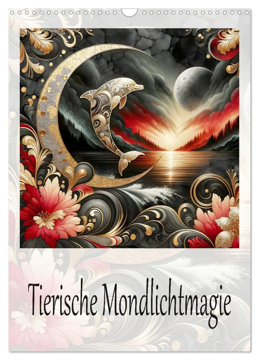 Cover: 9783457249680 | Tierische Mondlichtmagie (Wandkalender 2026 DIN A3 hoch), CALVENDO...