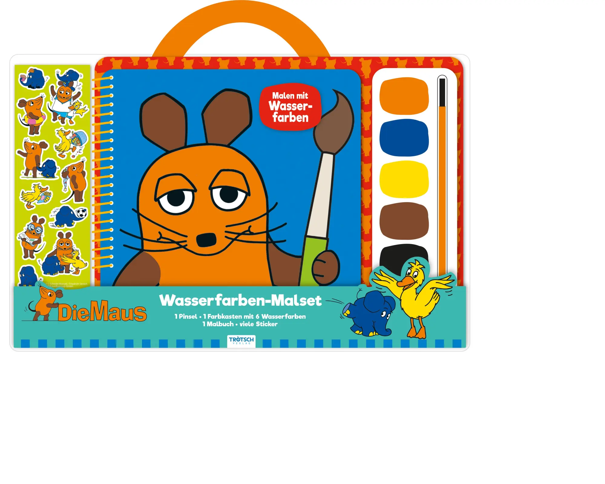 Cover: 9783957749680 | Trötsch Die Maus Wasserfarbenmalset | Beschäftigungsbuch Malbuch | KG