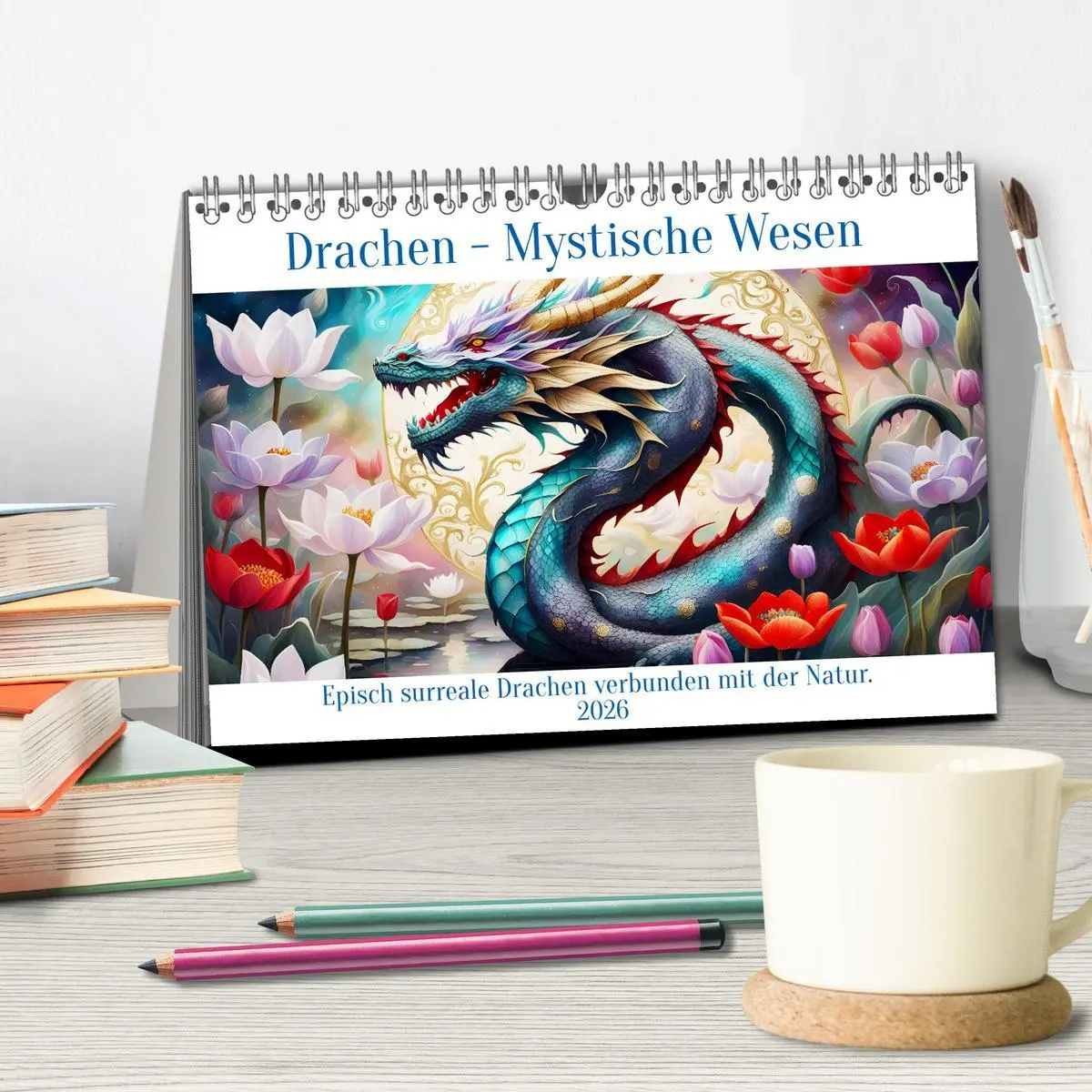 Bild: 9783457309780 | Drachen - Mystische Wesen (Tischkalender 2026 DIN A5 quer),...