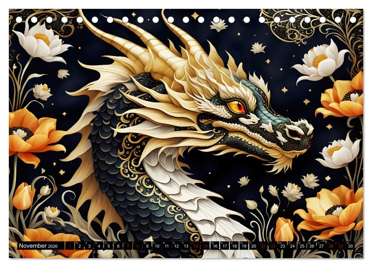Bild: 9783457309780 | Drachen - Mystische Wesen (Tischkalender 2026 DIN A5 quer),...