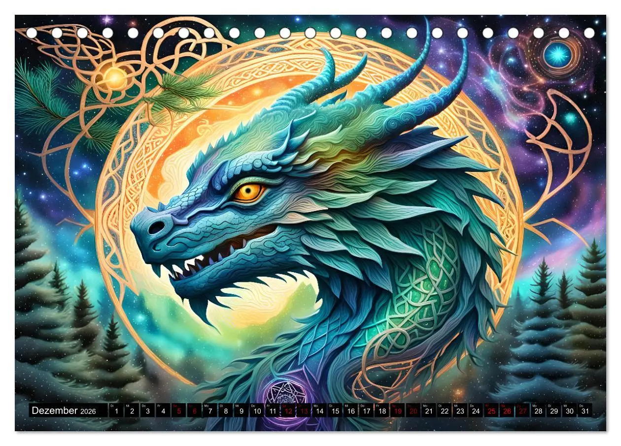 Bild: 9783457309780 | Drachen - Mystische Wesen (Tischkalender 2026 DIN A5 quer),...