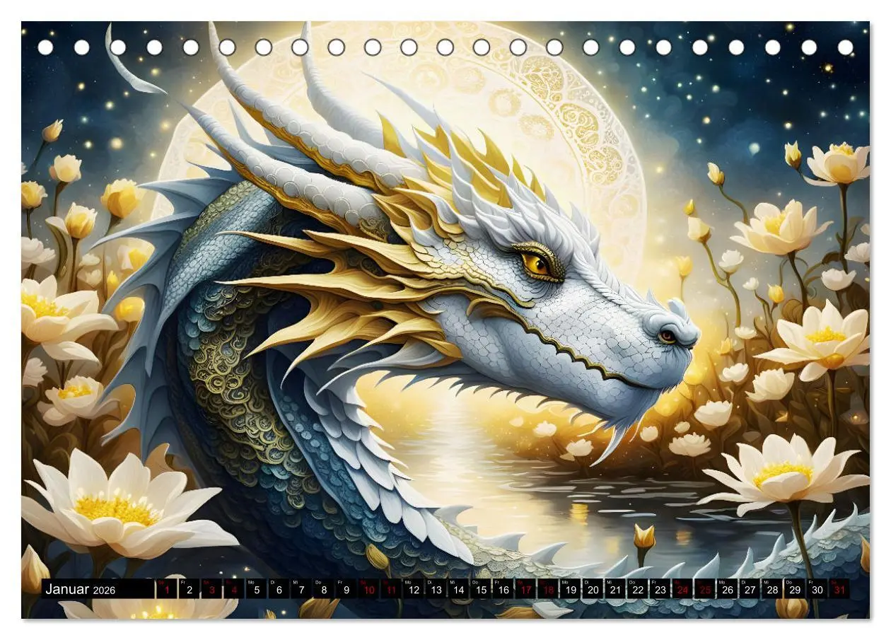 Bild: 9783457309780 | Drachen - Mystische Wesen (Tischkalender 2026 DIN A5 quer),...