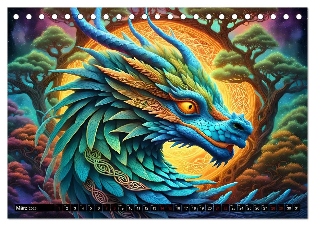 Bild: 9783457309780 | Drachen - Mystische Wesen (Tischkalender 2026 DIN A5 quer),...
