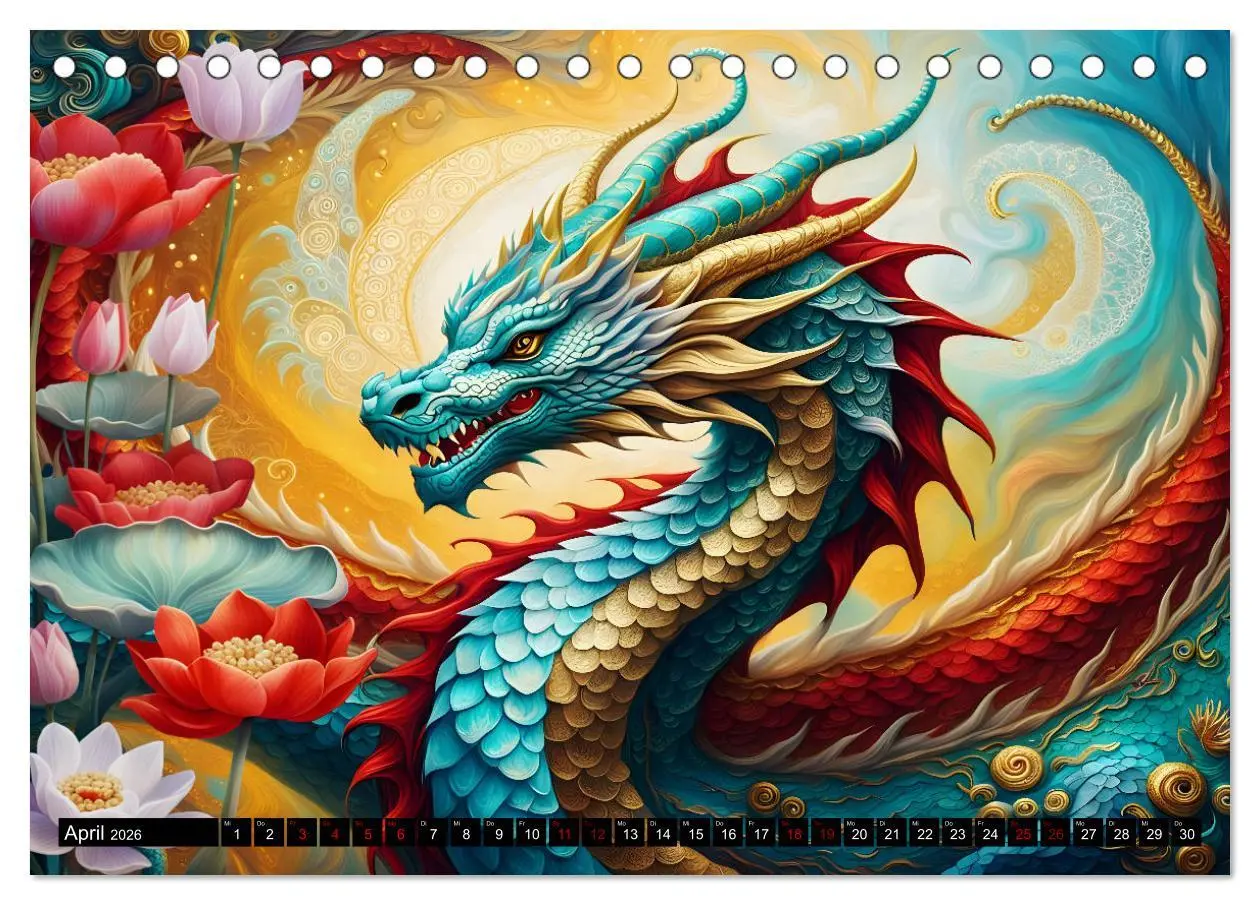 Bild: 9783457309780 | Drachen - Mystische Wesen (Tischkalender 2026 DIN A5 quer),...