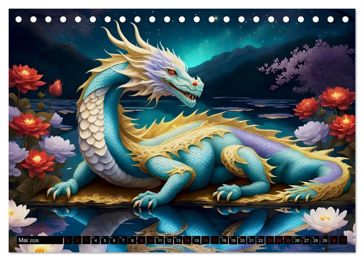 Bild: 9783457309780 | Drachen - Mystische Wesen (Tischkalender 2026 DIN A5 quer),...