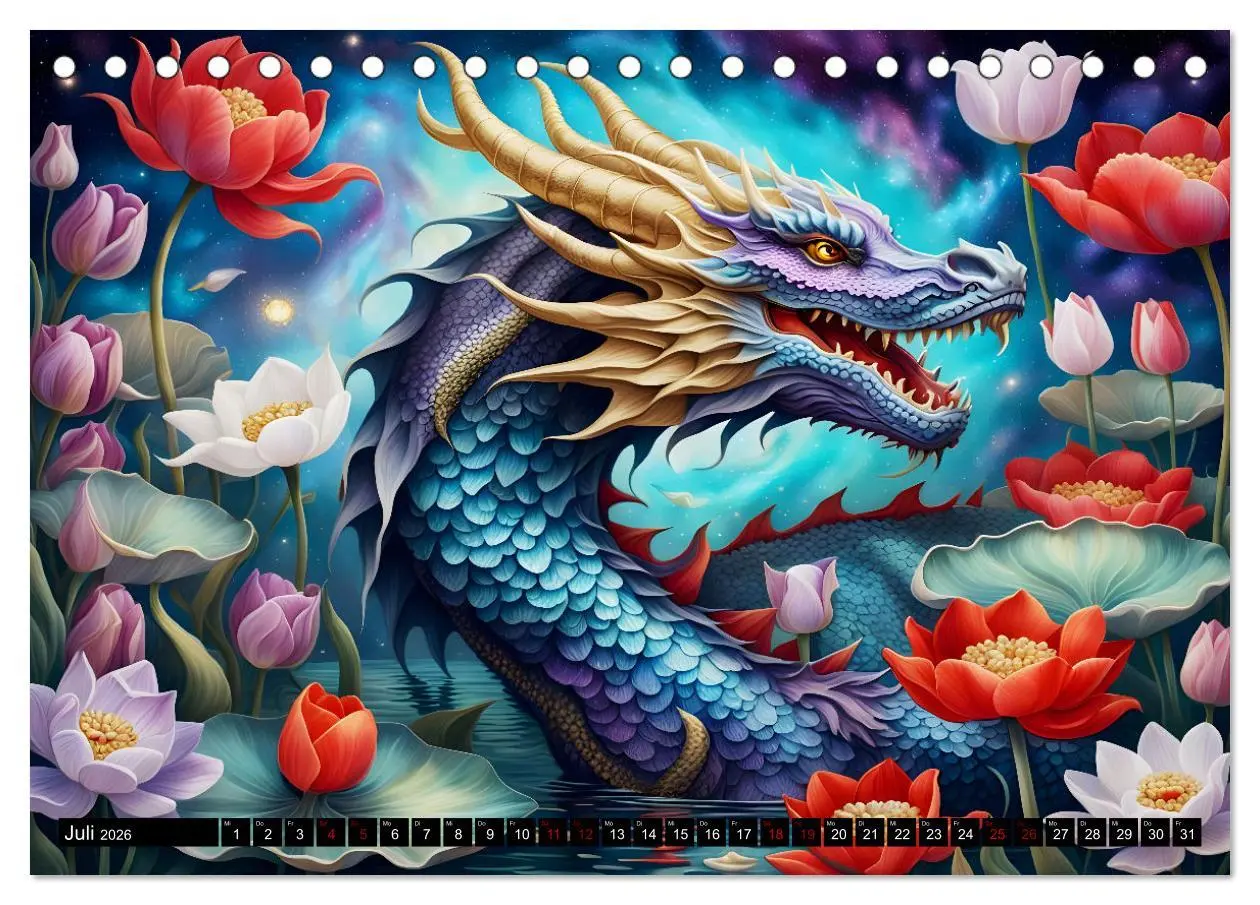 Bild: 9783457309780 | Drachen - Mystische Wesen (Tischkalender 2026 DIN A5 quer),...