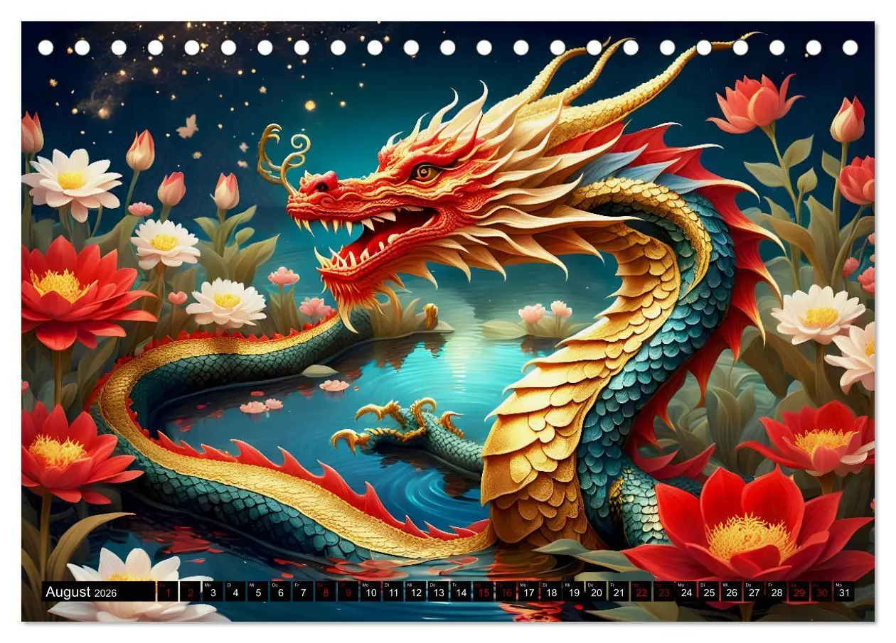 Bild: 9783457309780 | Drachen - Mystische Wesen (Tischkalender 2026 DIN A5 quer),...