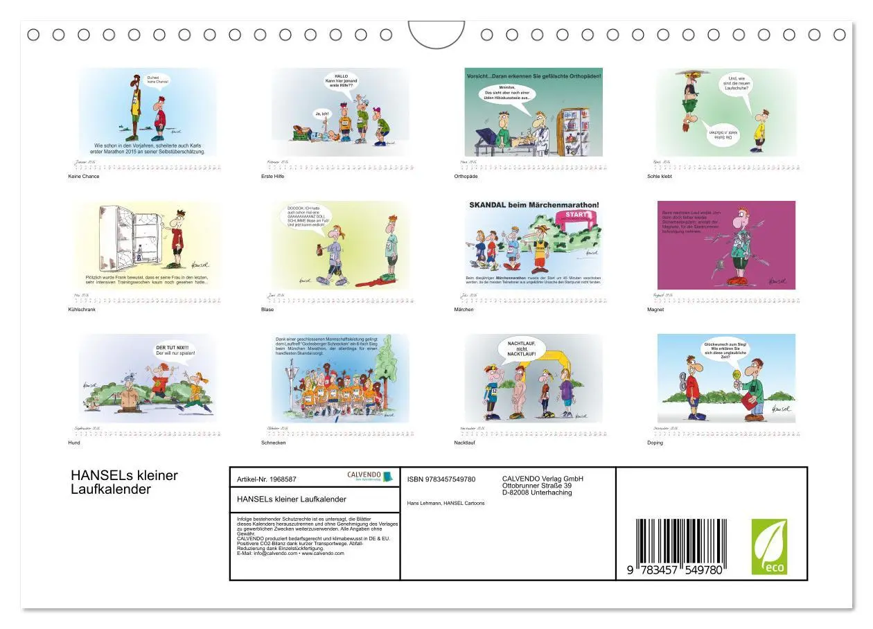 Bild: 9783457549780 | HANSELs kleiner Laufkalender (Wandkalender 2026 DIN A4 quer),...
