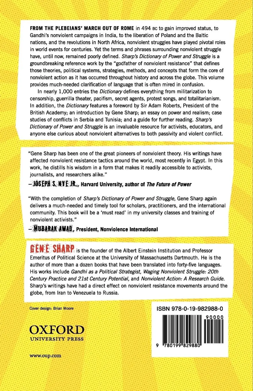 Rückseite: 9780199829880 | Sharp's Dictionary of Power and Struggle | Gene Sharp | Taschenbuch
