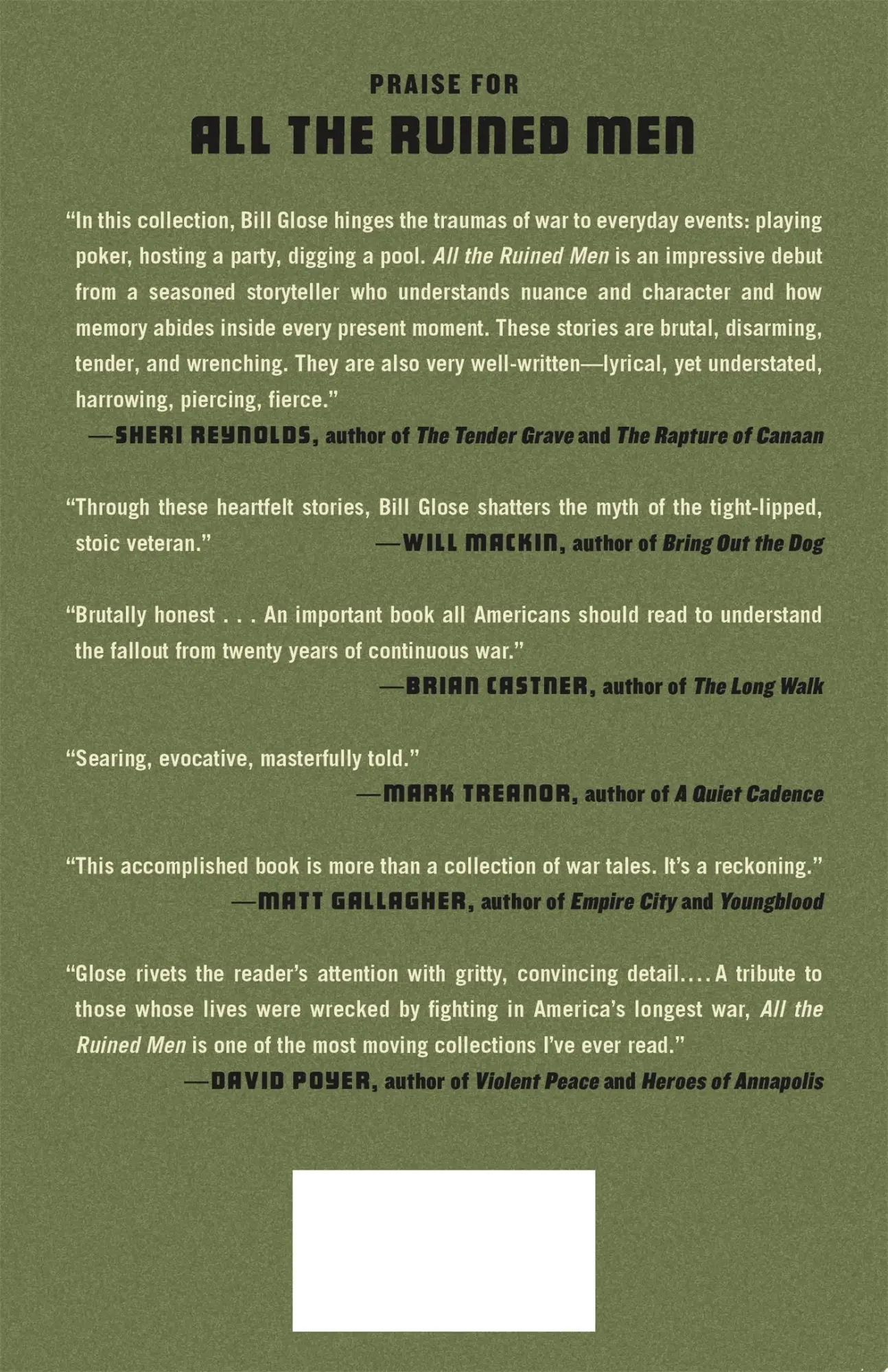 Rückseite: 9781250279880 | All the Ruined Men | Stories | Bill Glose | Buch | Gebunden | Englisch
