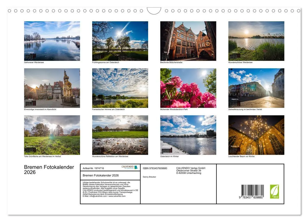 Bild: 9783457609880 | Bremen Fotokalender 2026 (Wandkalender 2026 DIN A3 quer), CALVENDO...