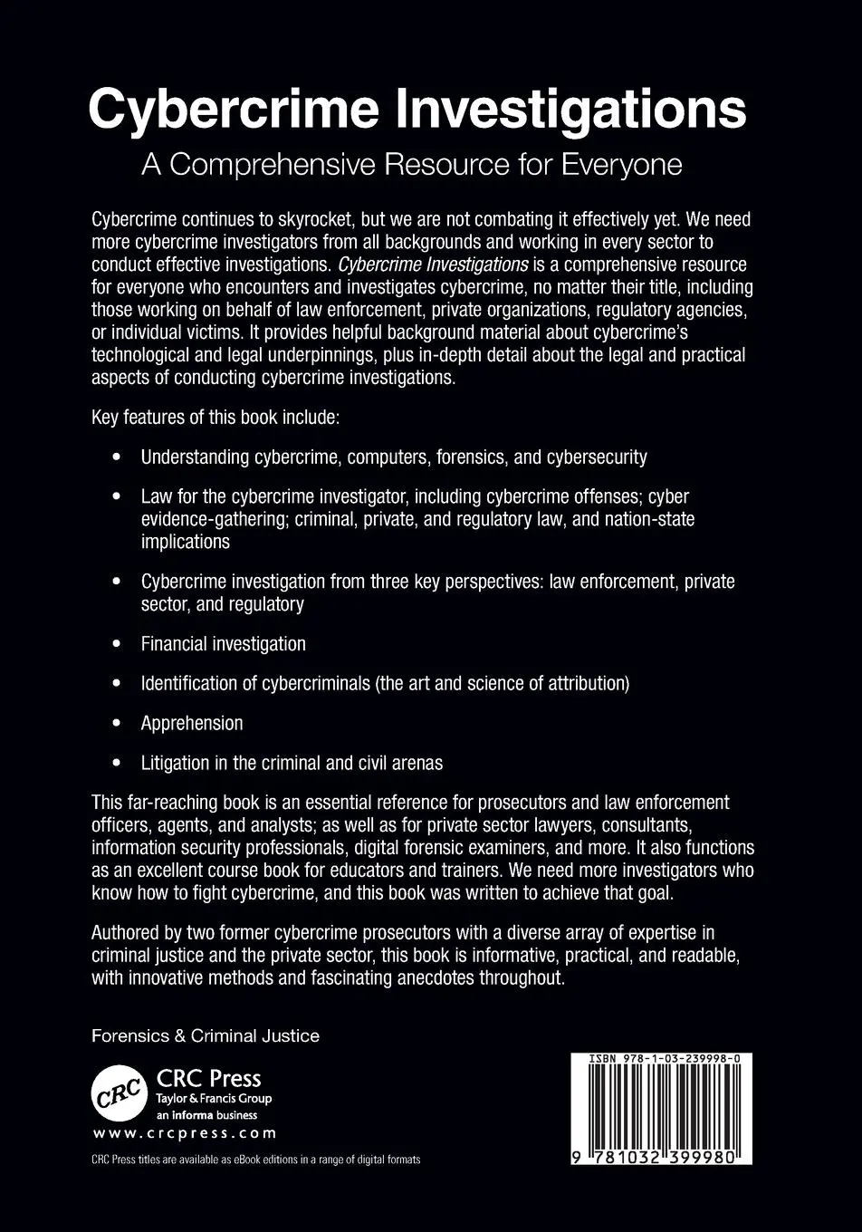 Rückseite: 9781032399980 | Cybercrime Investigations | A Comprehensive Resource for Everyone